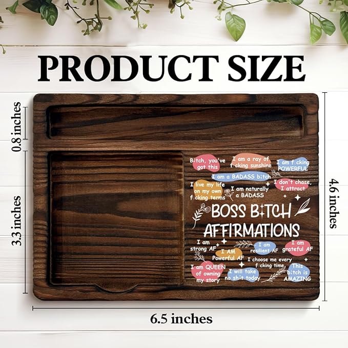 Work Office Decor for Women Sticky Note Holder, Motivational Gifts for Boss Lady, Boss Lady Affirmations Post It Note Dispenser for Office Desk Decor