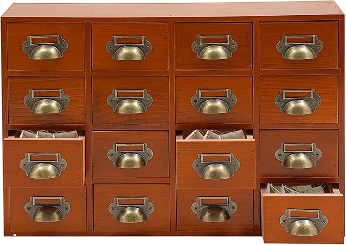 Vintage 16-Drawer Storage Cabinet – Multipurpose Desktop Organizer for Office, Craft & Home