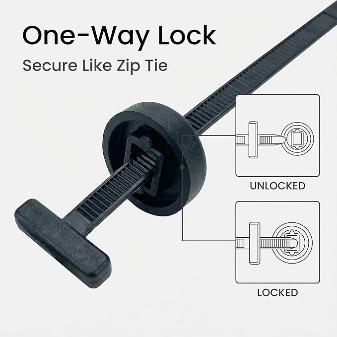50 PCS Universal Nylon Cable Tie Buckle for Car,Heavy Duty Self-Locking Zip Ties Holder with Pin & Button Design,Self-Locking Ties Holder,Bumper Retainer Clips Car Rivets Fasteners for Auto Repairing