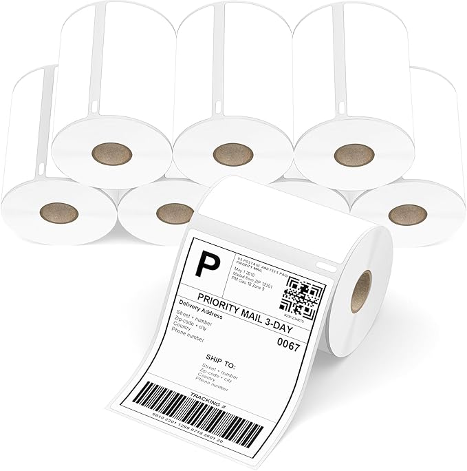 4x6 Shipping Labels Compatible with Dymo-4xl – 8 Rolls 1760 Thermal Labels, Fits for Dymo LabelWriter 4XL 1744907, Zebra, Rollo, Munbyn Desktop Labeling (Not for 550, 5XL)
