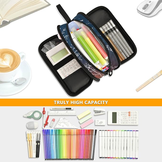 Soccer Football Ball Pencil Case Box Boys Girls Large Pencil Pouch with Zipper Compartments Big Capacity Stationery Pen Bag Organizer for Kids Teens Adults School Office