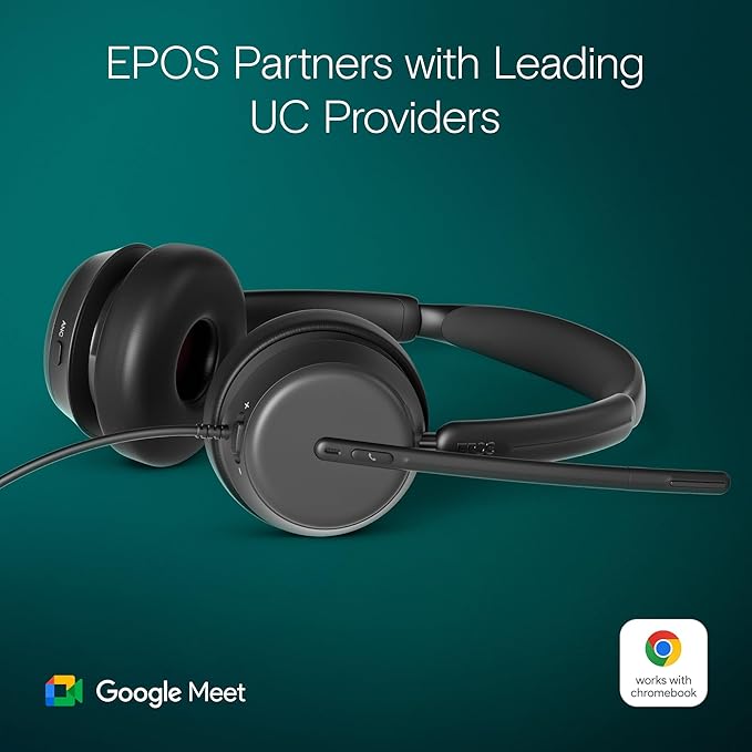 EPOS Impact 860 ANC Double-Sided Wired Headset with Active Noise Cancellation, USB C and USB A, Super Wideband, Lightweight, Comfortable Fit, Microsoft Teams & Zoom Compatible for Office & Remote Work