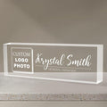 Custom Name Plate for Desk | Personalized Logo Desk Name Plate | Personalized Boss Employee Teacher Appreciation Gifts | Acrylic Name Plate Office Desk Accessories
