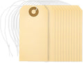 Perco Manila Shipping Tags with Elastic Strings — Small Durable Blank Paper Tags 2¾″ x 1⅜″ — Ideal for Labeling and Inventory Use — Box of 500