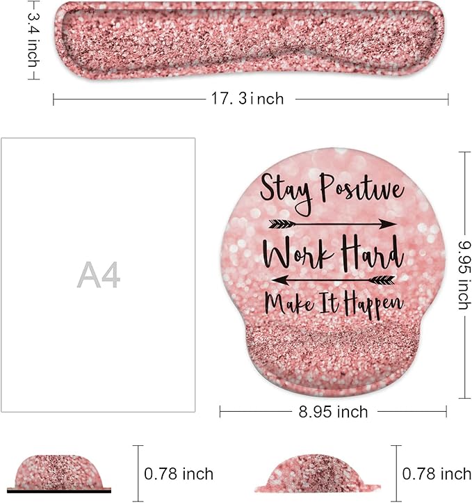 Lateefah Mouse Pad with Wrist Rest, 3-in-1 Gaming Mouse Pad, Keyboard Wrist Rest, Ergonomic Memory Foam Mousepad with Wrist Support for Computer Keyboard