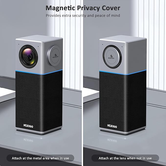 NexiGo N3000 4K Portable Video Conference Camera, Zoom Certified, AI Webcam with Speaker and Microphone, Auto-Framing, 4-Mic Array, 48kHz, Video Audio System for Zoom/Teams/Webex (Renewed)