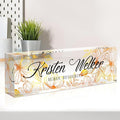 Name Plate for Desk, Desk Name Plate Personalized, Office Decor for Women Men, Acrylic Desktop Accessories, Office Appreciation Gifts for Boss Social Workers Nurse Teacher Employee (White/Gold)