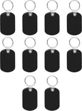 Tag Soft Plastic Keychains - 10 pack - Small Key Tag Chain For Staying Organized - Rubber Key Ring Keychain – Black