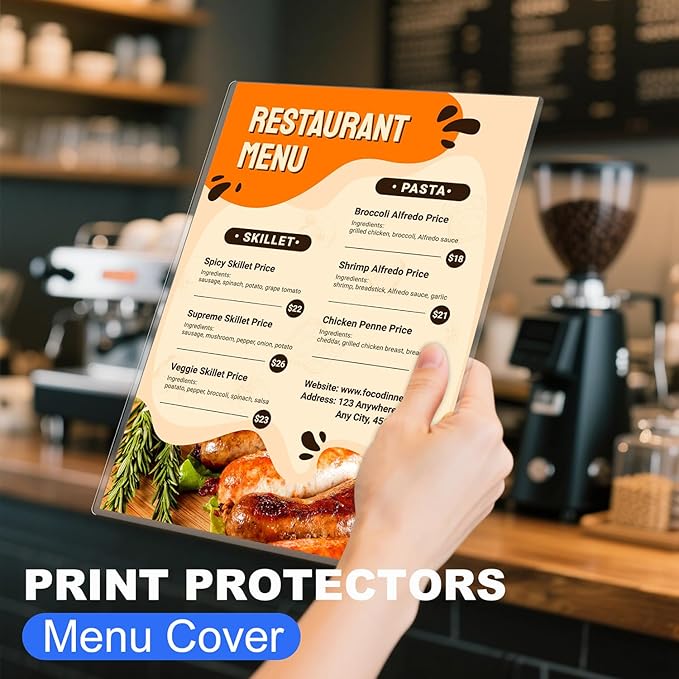 10 Pack 8.5'' x 11'' Inch Magnetic Sign Holders, Rigid Print Protectors, Paper Holder With Adhesive Tape, Plastic Document Holder For Posters Letter Paper Picture, Wall Mount Magnetic Frame for Refrigerator Window, Door, Home, Office, and Store