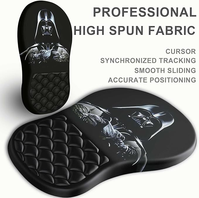 Ergonomic Mouse Pad with Wrist Rest, Soft Mousepad with Massage Design, Memory Foam and Non-Slip PU Base for Pain Relief, Gaming Mouse Pad for Desk, Home, Office, Black