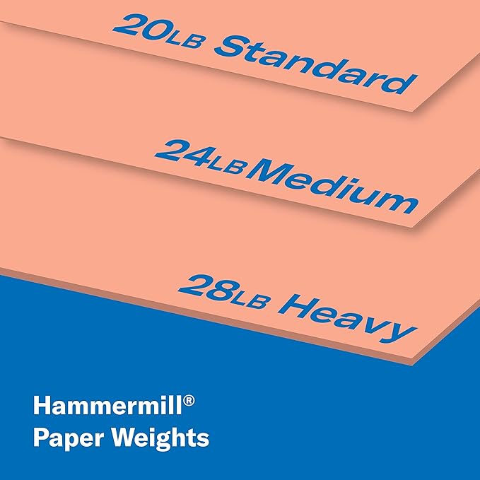 Hammermill Colored Paper, 20 lb Salmon Printer Paper, 11 x 17-1 Ream (500 Sheets) - Made in the USA, Pastel Paper, 102103R