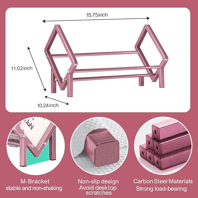 ENCIMART Desktop Bookshelf Organizer, Tabletop Book Shelf Organizer Bookshelves Storage Rack for CDs/Magazine/Books Display, Tilting Bookcase Desk Shelf for Top of Desk in Living Room, Home, Office
