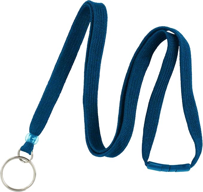 Specialist ID Bulk 25 Pack - Heavy Duty Breakaway Lanyards for Keys and ID Badges with Key Chain Split Ring - Break-Away Clasp and Keychain Keyring/Badge Holder Attachment (Royal Blue)…