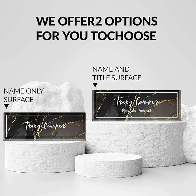 Desk Name Plate Personalized, Custom Name Plate for Desk, Acrylic Desktop Accessories, Office Gift & Decor for Women Men, Teacher Nurse Boss Employee Appreciation Gifts