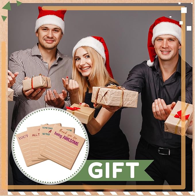 Yinder 24 Pcs Employee Appreciation Sticky Notes New Year Gift Bulk Motivation Sticky Note Pads Inspirational Gift for Teacher Nurse Staff Coworker Office Supply 3 x 3'' (Appreciation,Kraft Color)