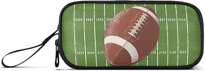 Football Pencil Case Box for kids Teens Boys Girls Large Pencil Pouch with Zipper Compartments Big Capacity Stationery Pen Bag Organizer for Kids Teens Adults School Office
