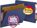 Smead End Tab Classification Folder, Letter, Straight, 2 Dividers, Dark Blue, 10 per Box (26784)