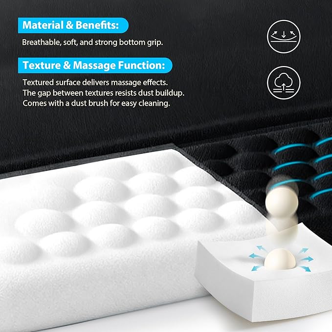 Wrist Rest for Keyboard, Ergonomic Keyboard Stand with Wrist Rest, Soft Memory Foam Wrist pad with Non-Slip Base & Dust Brush, Comfort for Office, Work, Gaming- Black