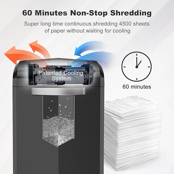 Bonsaii 16-Sheet Microcut Paper Shredder, 60-Minute Home Office Heavy Duty Shredder for CD/Credit Card, P-4 Level with 6-Gal Pullout Bin (C149-D)