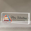 Custom Teacher Name Plate for Desk | Personalized Desk Acrylic Name Plate Office Accessories | Personalized Teacher Appreciation Gifts (C-For Teacher 1)
