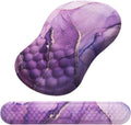 Mouse Pad Wrist Support, Laokiiy 2 in1 Keyboard Wrist Rest+ Ergonomic Mouse Pad, Non-Slip Wrist Rest for Computer Keyboard, Made Easy Typing & Relieve Wrist Pain(Amethyst Purple Marble)