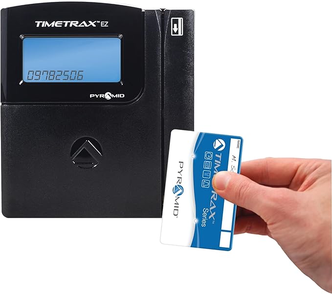 Pyramid Time Systems - TimeTrax Automated Swipe Card Time Clock System with Software Download [TTEZEK], Terminal, 50 Swipe Cards, Cables and Quick Start Guide - Made in The USA - Black