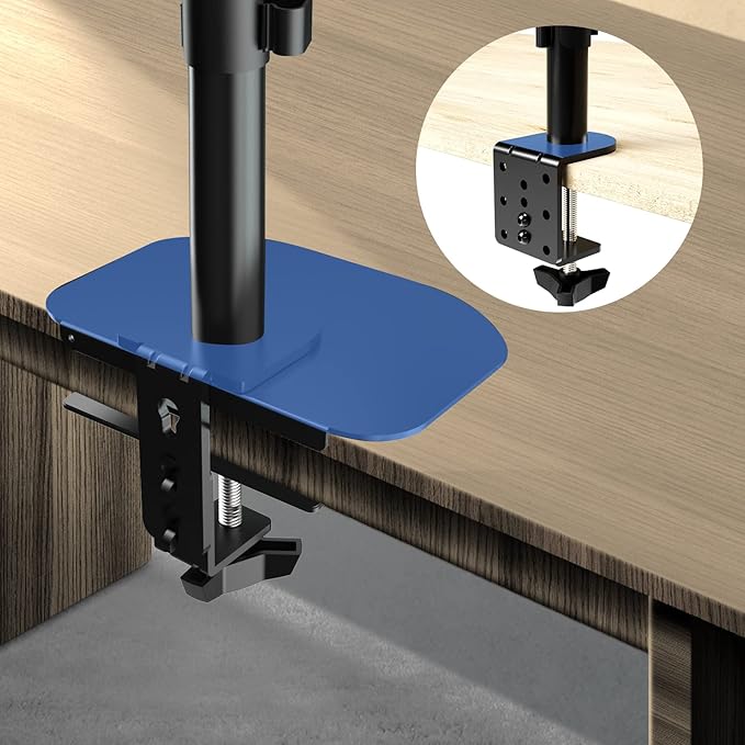 Steel Bracket Plate Reinforcement for Glass Desk, Fits Most Monitor Stand Grommet C Clamp Installation Hole Reinforcement