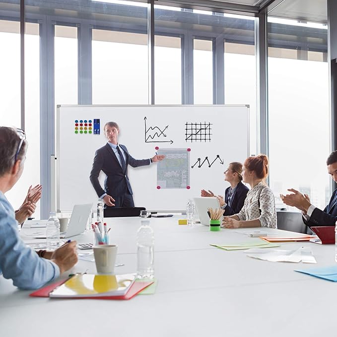 Mobile Whiteboard 72"x40" Magnetic Dry Erase White Boards on Wheels Double-Sided Large Whiteboard with Rolling Stand for Classrooms, Offices and Home