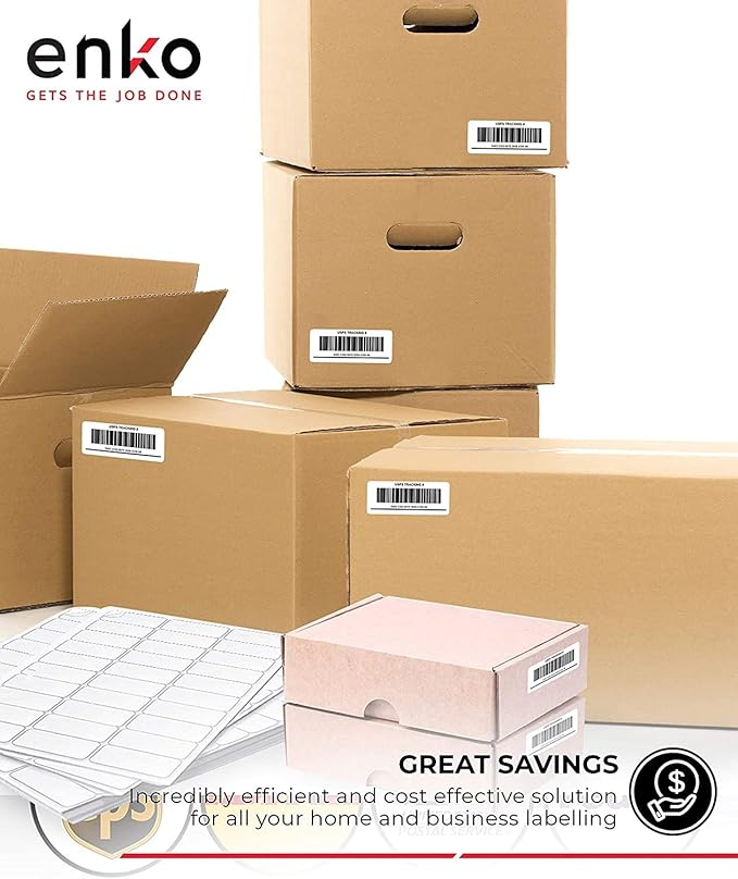 enKo 8-1/2 x 11 Inch Label - White Blank - 1 Per Sheet Full Shipping Address Labels for Laser Inkjet Printer (100 Sheets, 100 Labels)