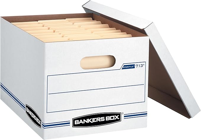 Bankers Box 6-Pack Basic Duty File Storage Boxes with Lids, Letter/Legal, STOR/FILE, (0071303)