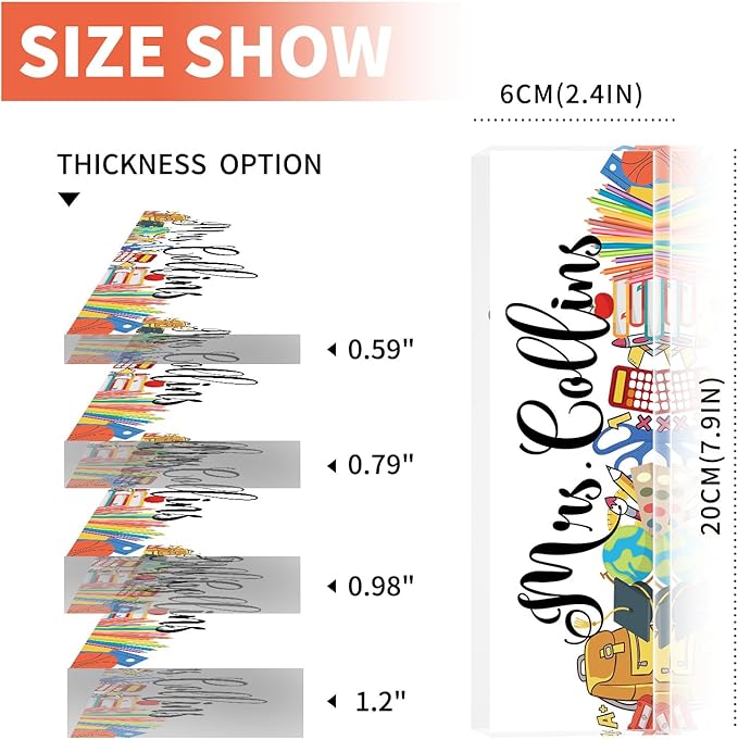 Custom Name Plate for Desk, Employee Appreciation Gifts, Office Decor, Acrylic Personalized, Desk Accessories, Funny Gifts for Coworkers Boss Teacher (Teacher A)