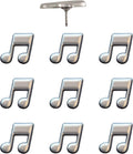 Music Note Push Pins - Silver Musical Note Map Pins for Cork Boards, Maps, or Lapel Use - Designed in USA - Set of 10