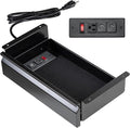 VIVO 16 inch Under Desk Slide Out Drawer with Power Strip for Charging, Storage Organizer, Black, DESK-DR16-BP