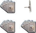 Playing Cards Push Pins - Silver Deck of Cards Map Pins for Cork Boards, Maps, or Lapel Use - Designed in USA - Set of 4