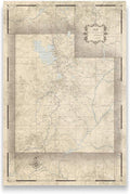 Conquest Maps Push Pin Utah Map Board - With Push Pins to Mark Utah Travels - Handmade in Ohio, USA - Design: Rustic Vintage