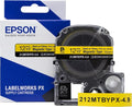 Epson LABELWORKS 212MTBYPX-4.9 Genuine Magnetic Tape Cartridge - Black on Yellow Magnet Label Maker Tape - 1/2" (12MM) Wide, 4.9 ft, Yellow