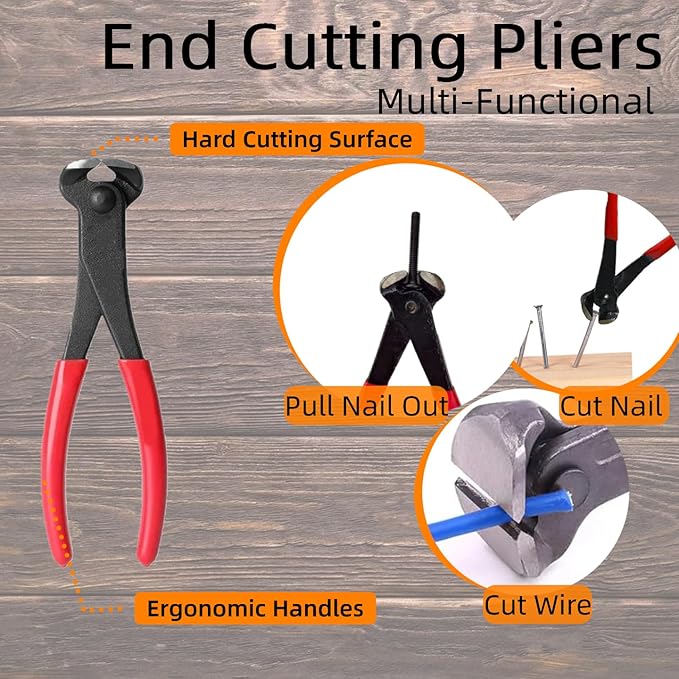 INBWENH 4Pcs Upholstery Staple Remover Tool Set Nail Puller, Staple Puller Set Including End Cutting Plier, Tack Pullers, Carpet Remover, Removing Staples from Construction Furniture Floor Wall Wooden