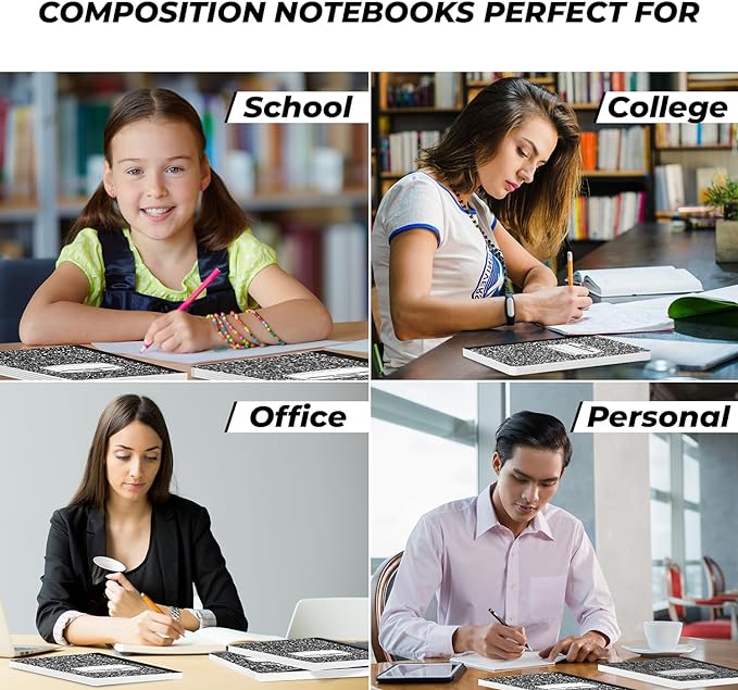 Rosmonde 2000 Pack (Pallet) Composition Notebooks Bulk, Wide Ruled, Full Pallet of Notebooks, 100 Sheets (200 Pages), 9-3/4 x 7-1/2, Bulk Notebooks for School, Bulk Office Notebooks, 4-7 Days Transit