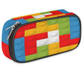 Building Block Big Capacity Pencil Pen Case Colorful Large Pencil Pouch with Zipper Compartments Pencil Bag for Boys Girls Adults Student Office School Supplies