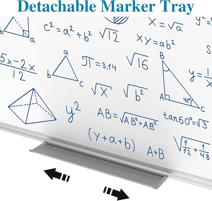 Lockways White Board Dry Erase Board 36 x 24 Inch, Magnetic Whiteboard 3 x 2, Silver Aluminium Frame for School Office and Home