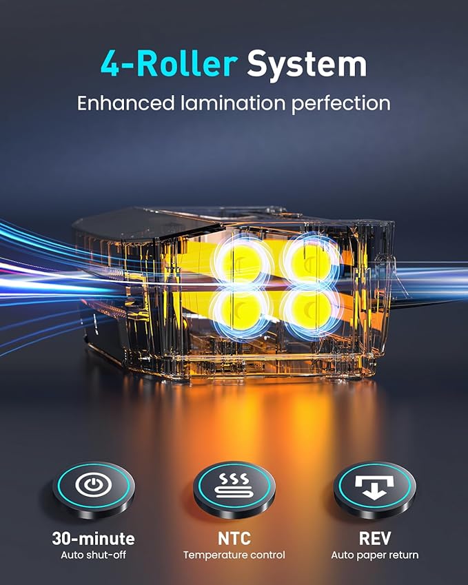 Qfun 3-10 Mil Thermal Laminator Machine 11x17 Heavy Duty Lamination Machine 4-Roller Commercial Laminating Machine 13 inch for Teacher, Large Laminate Machine with Laminating Sheets for Office School