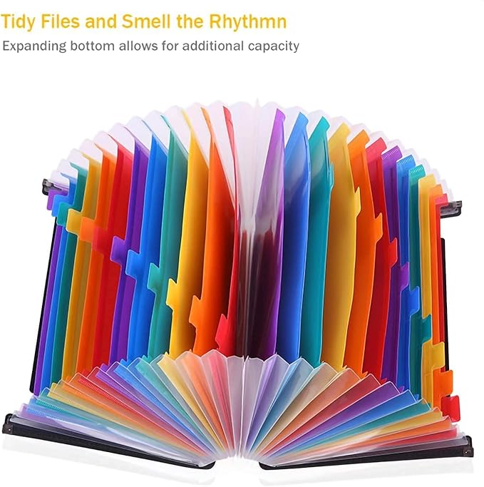 36 Pockets Accordian File Organizer,Expanding File Folder,Filing Folders,Expandable A4/Letter Size Folder, Accordion Document Organizer,Portable Paper/Bill/Receipt Folders with 2 A-Z Blank Tabs