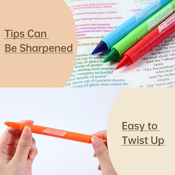 FUNFULL Bible Highlighters and Pens No Bleed, 16 Pack Assorted Colors Gel Highlighters for Bibles, Bible Markers Study Kit Journaling Office Supplies (Vibrant colors)