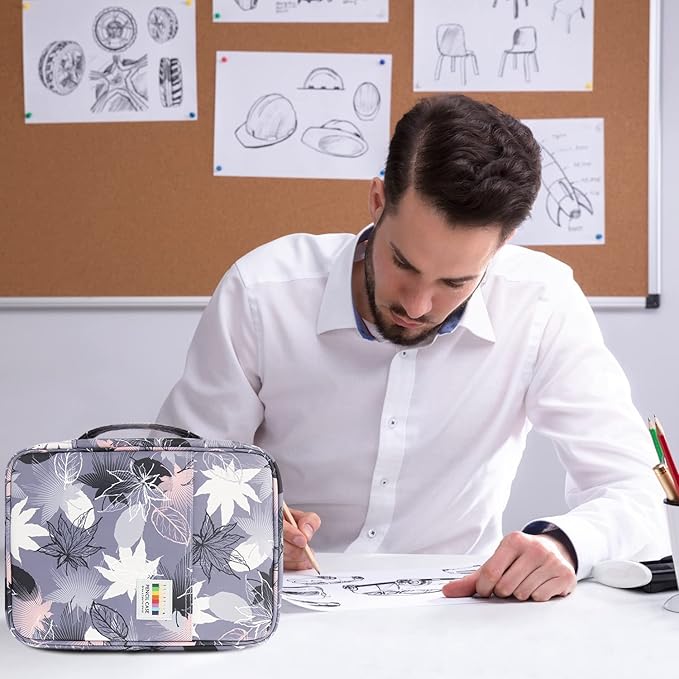 YOUSHARES Big Capacity Colored Pencil Case - 220 Slots large Pen Case Organizer with Multilayer Holder for Prismacolor Colored Pencils & Gel Pen (Maple leaf)