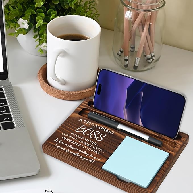 Bosses Day Gifts for Women Men Manager Sticky Note Holder Funny Office Decor for Women National Boss Day Decorations Gifts for Men Supervisor Leader HR Office Desk Decor A03