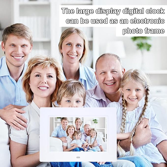 7 Inch Extra Large Day Date Time Digital Day Calendar Clocks with Auto-Dimming 12 Alarm Reminders Dementia Clock for Senior Elderly impaired Vision Memory Loss