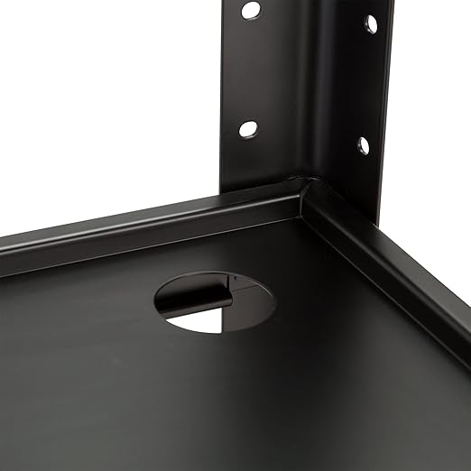 Norwood Commercial Furniture Adjustable Height Metal AV Cart with Electric Power Cord, Black