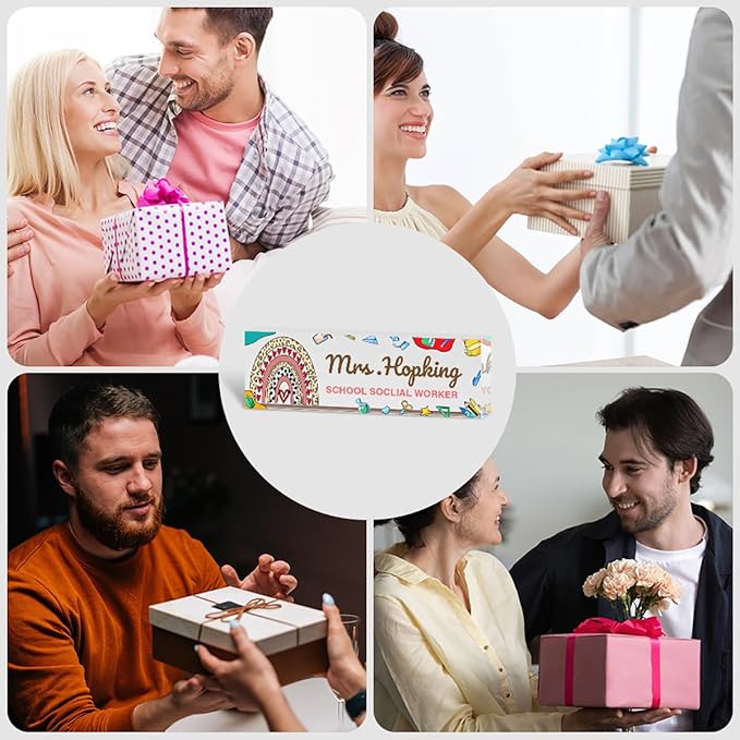 Personalized Custom Name Plates on Acrylic Glass, Desk Decor Nameplate, Accessories, Office Gift for Boss, Coworkers