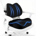 Seat Cushion Lumbar Support Pillow for Office Chair, X Large Memory Foam Chair Cushions for Sciatica Tailbone Pain Relief Coccyx Pad for Wheelchair, Car, Home, Office, Desk