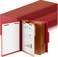 Skyygemm 72 Pcs Classification Folders Letter Size, 3 Divider Pressboard File Folder with Fasteners, Expanding File Organizer Bulk for Teachers, Clergy, Office, Church, Christmas Donations (Red)